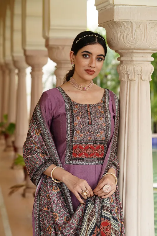 Anora Bloom Purple Kurta Set Women