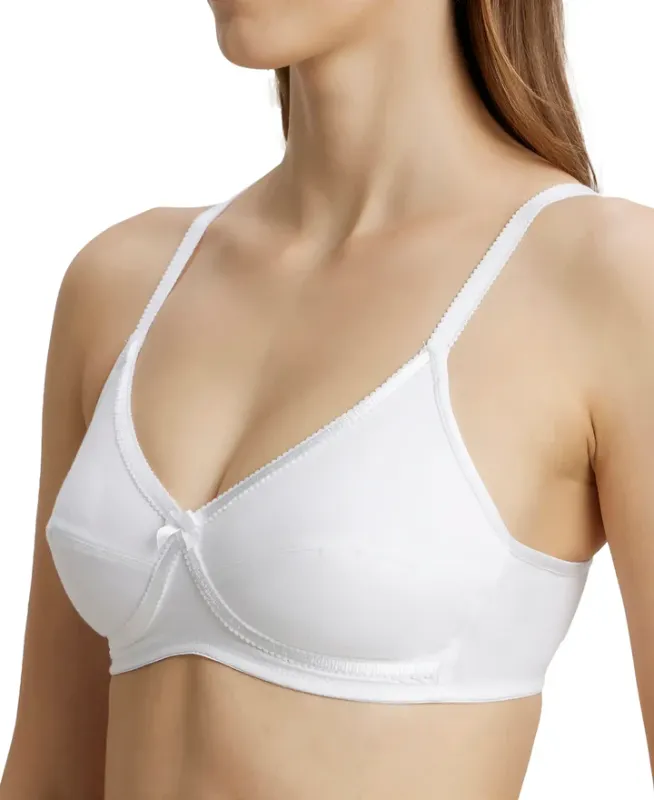 Wirefree Non Padded Super Combed Cotton Elastane Stretch Medium Coverage Cross Over Everyday Bra #1242 Women