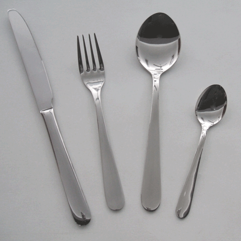 Voga Set, Dishwasher Safe with Fork, Spoon, Knife, and Coffee Spoon, 4 pieces