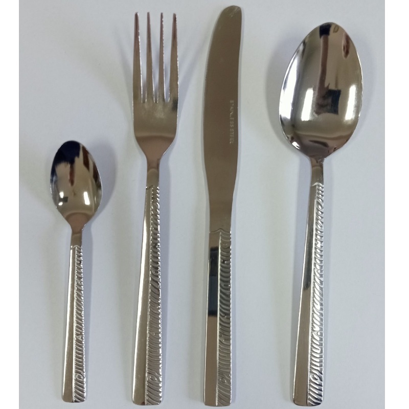 Miami set, Dishwasher Safe with Fork, Spoon, Knife, and Coffee Spoon, 4 pieces