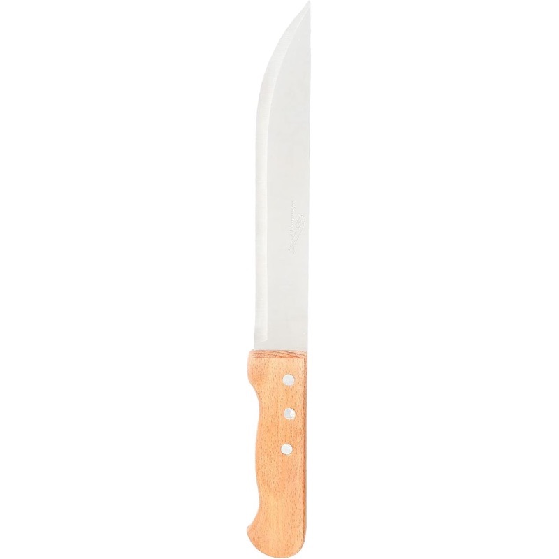 Stainless Steel Meat Carving Knife with Wooden Handle, 8 Inch - Silver