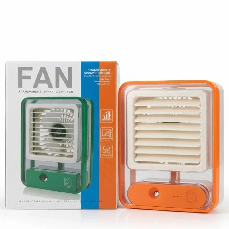 Portable USB Air Cooler Fan – 3-Speed, Mist Spray