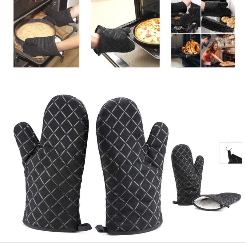 Premium Heat Resistant Oven Mitts 2Pcs Extra Long Kitchen Gloves