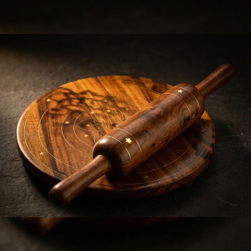 Shesham Wood & Brass Patra Bellon Set