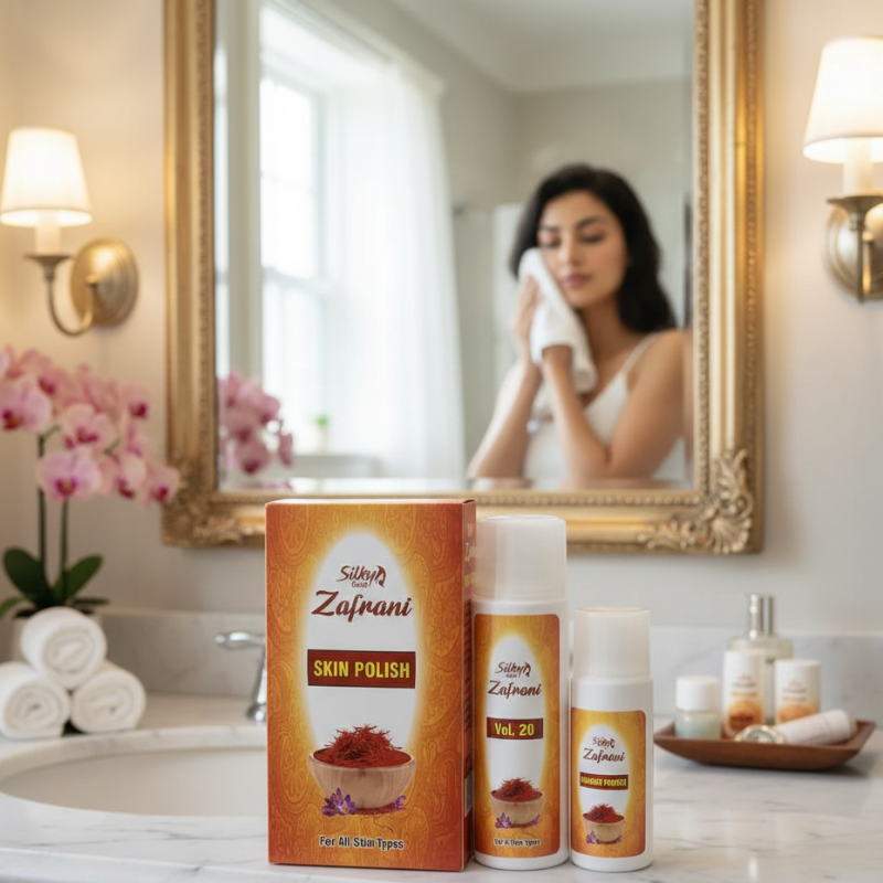Pack of 2 Silky Zafrani Skin Polisher 120ml + Activator 60g