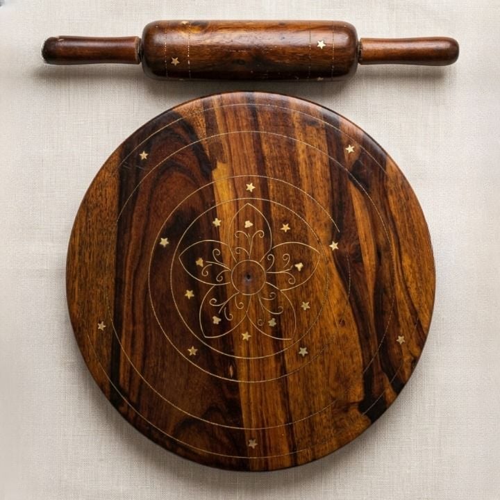 Shesham Wood & Brass Patra Bellon Set