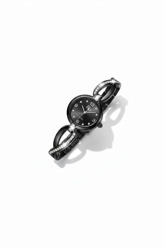 RTJ-181 Elegant Zircon Korean Watch –Black Golden