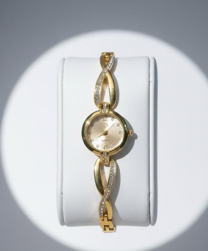 RTJ-181 Elegant Zircon Korean Watch –Black Golden