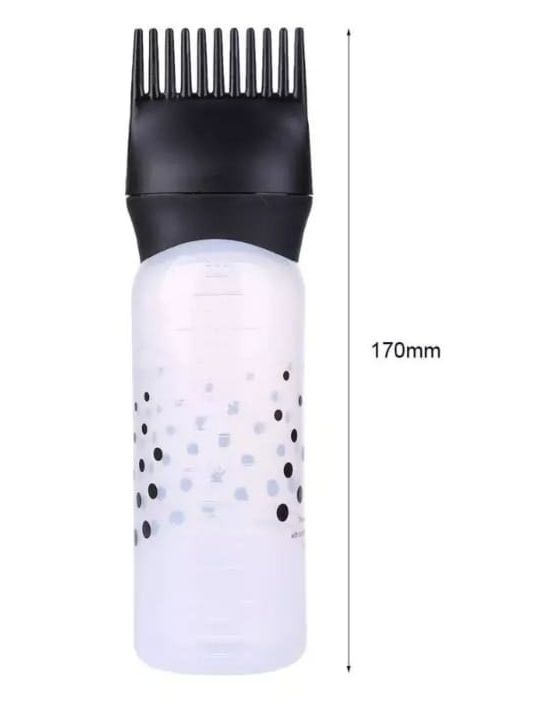 Hair Oil Comb Applicator Bottle with Graduated Scale