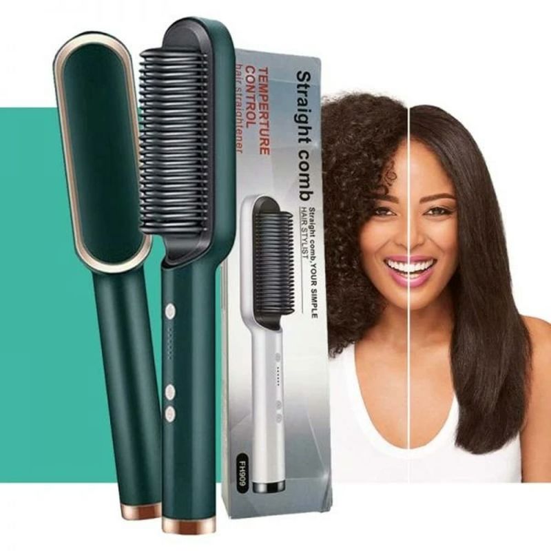 909 Hair Straightening Brush | Electric 2‑in‑1