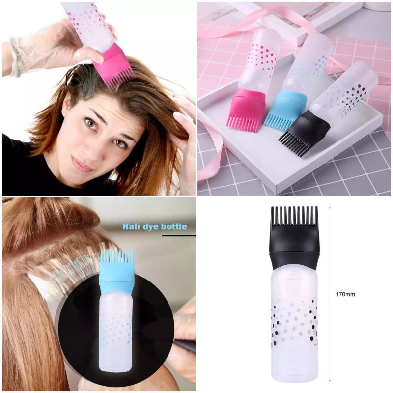 Hair Oil Comb Applicator Bottle with Graduated Scale