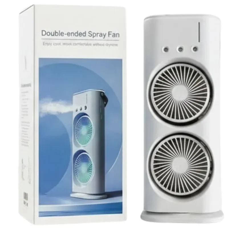 Mini Double Head Mist Fan with LED Light & Humidifier
