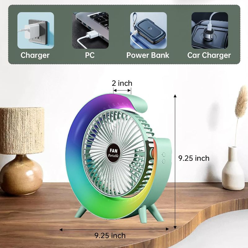 Colorful USB Rechargeable Desktop Fan