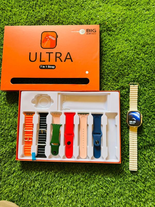 Ultra Smart Watch Bundle with 7-in-1 Interchangeable Straps