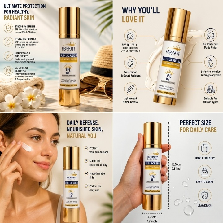 Highness Cosmetics Hydrating Mineral Sunscreen SPF 60 Plus PA