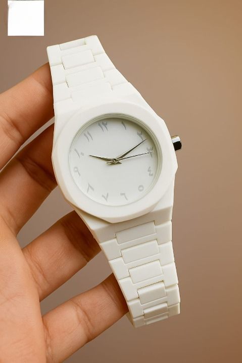 Full White Aura Watch Stylish Design Compact Build