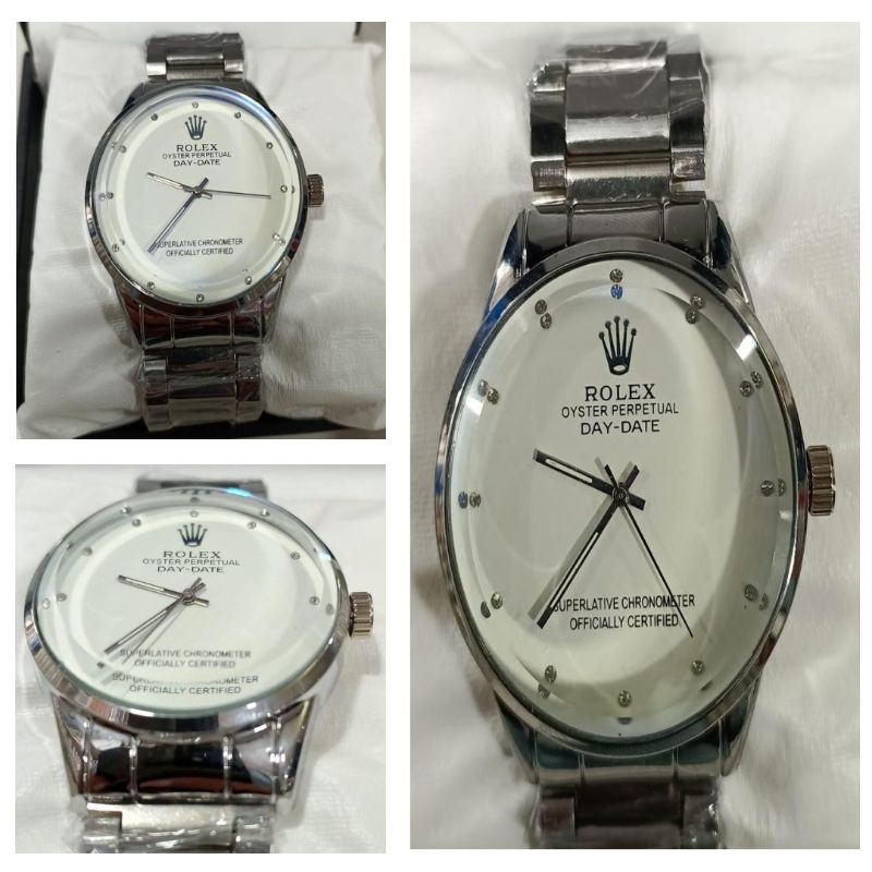 Rolex Men’s Formal Quartz Wrist Watch With Stainless Steel Chain