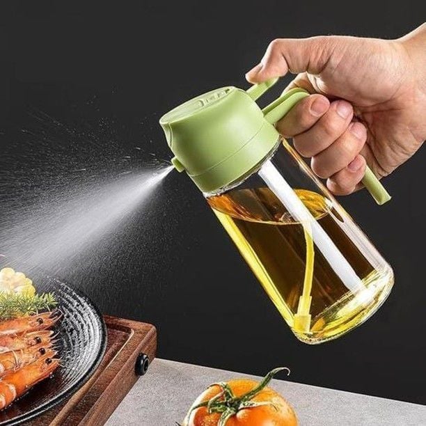-in-1 Oil Spray Bottle | Adjustable Mist & Dispenser | 470ml