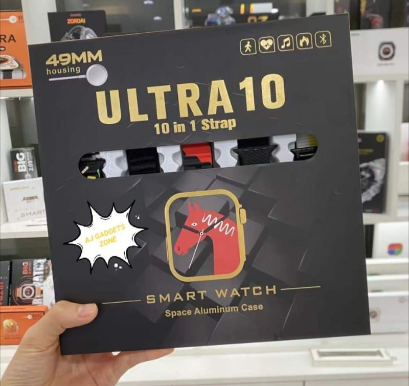 Ultra 10 Smart Watch | 10 in 1 Straps+Jelly Case