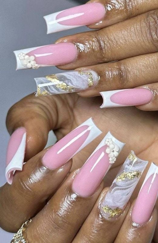 Construction sur capsules forme carre XL + Nail Art et deco