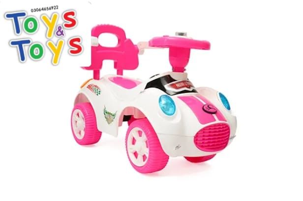 New Mini Cooper 4 Wheel Pink Ride On Push Car For Kids