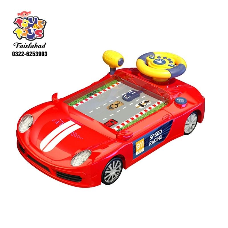 Children's Racing Car Adventure Steering Wheel Electric Desktop Game Avoid Simulated Driving Educational Toys
