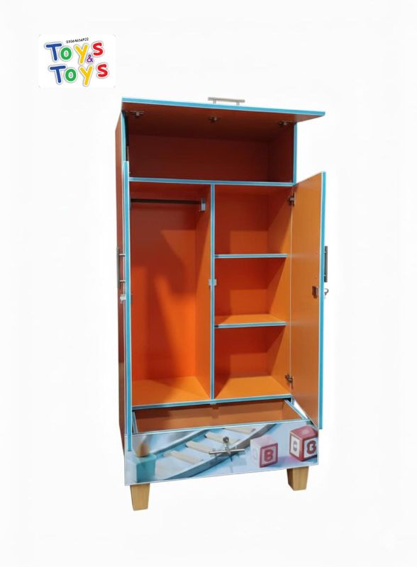5 Feet Desert Life Theme wooden Sheet Wardrobe For Kids Cupboard Almari