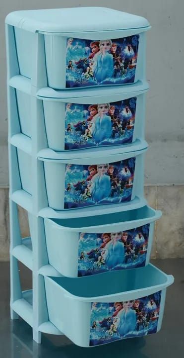 Baby Cabinets in Cartoon Characters - 5 Shelf Storage Box, High-Quality Aqua Plast, Multi-Color Decorated Drawer Cabinet for Kids