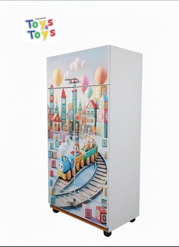 5 Feet Desert Life Theme wooden Sheet Wardrobe For Kids Cupboard Almari