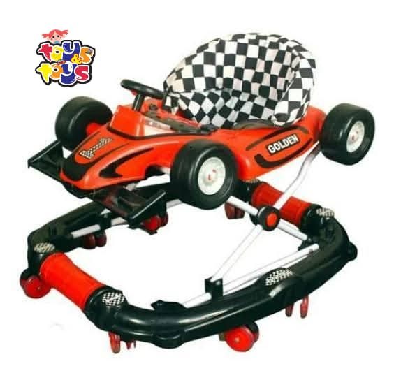 2 in 1 Formula 1 Car Rocker + Baby Walker With Lights & Music, in Random colors