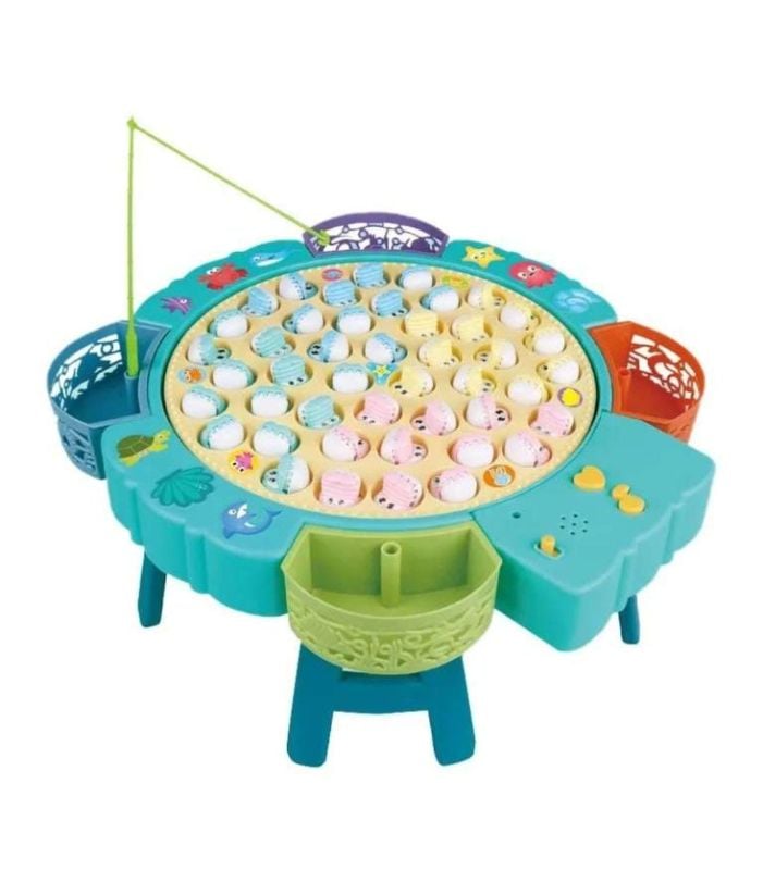 Fishing Game Toy Set with Rotating Board with Music Toys, Fish Game