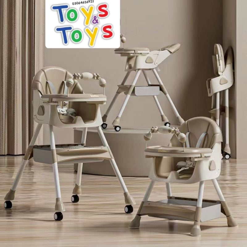 4 in 1 Baby High Chair | Newborn Feeding Chair| Removable & Adjustable Double Meal Tray |