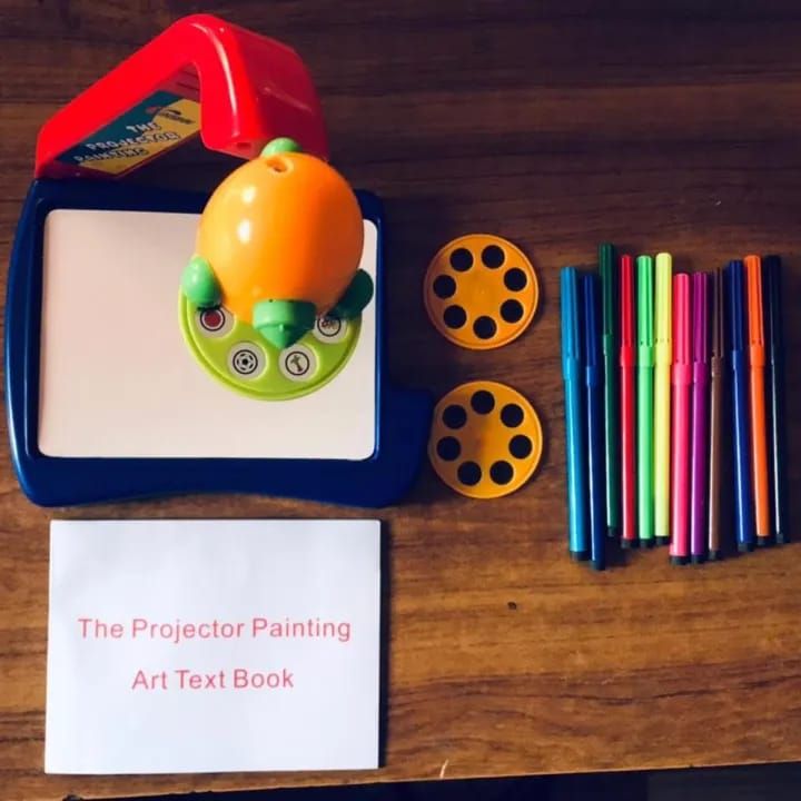 Kids Projector Painting 3 In 1 with 12 Water Pen-Children LED Projector Art Drawing Table Toys Kids Painting Board Desk Projection