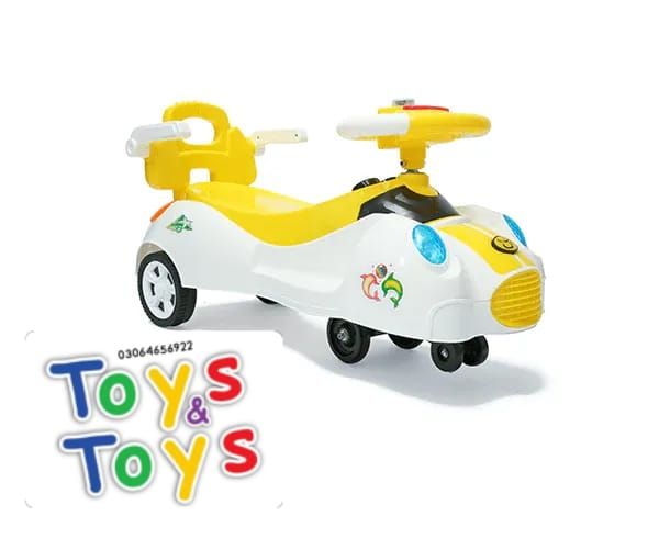 New Dolphin Ride Kids Push Car With Back Support , Baby Swing Car/Twister Fun Play For Toddlers Comes With Flashing Light & Melody