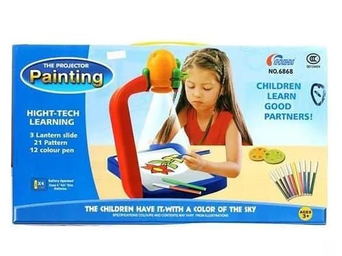 Kids Projector Painting 3 In 1 with 12 Water Pen-Children LED Projector Art Drawing Table Toys Kids Painting Board Desk Projection