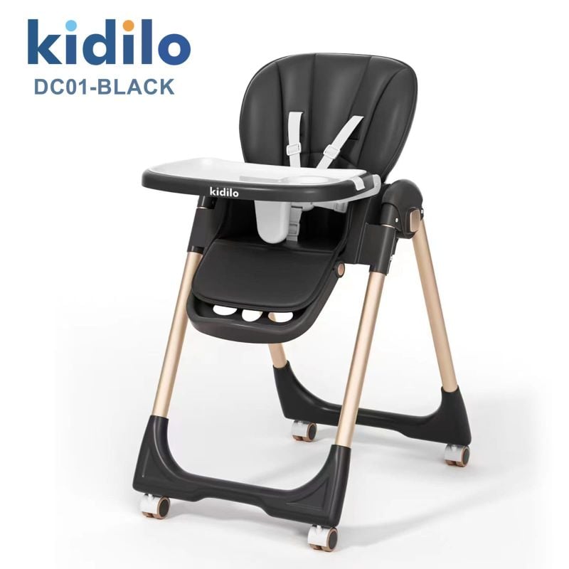 (DC01) KIDILO 2 IN 1 HEIGHT ADJUSTABLE AND FOLDABLE HIGH CHAIR WITH 360 SWIVEL WHEELS