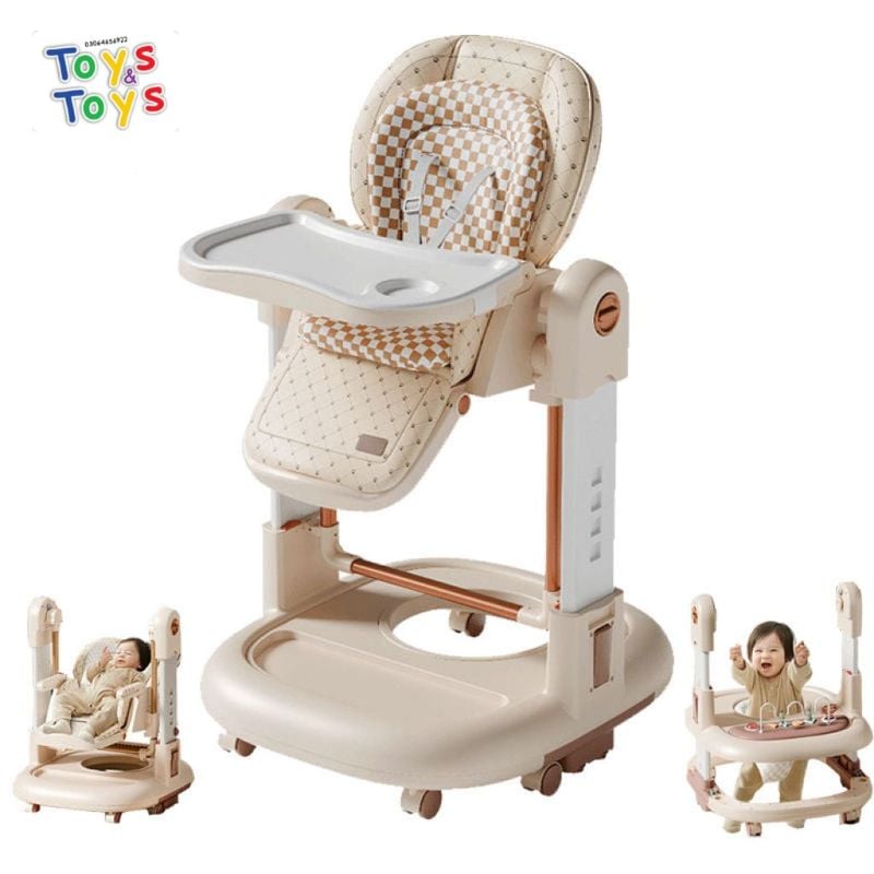 Foldable High Chair + Baby Walker +Feeding Chair