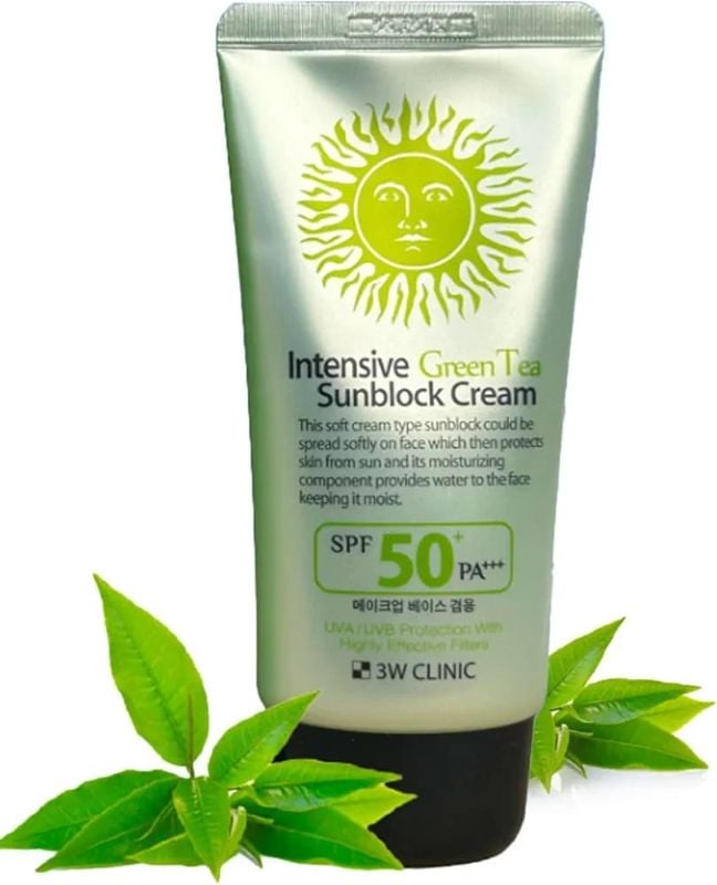 3W CLINIC INTENSIVE GREEN TEA SUNBLOCK CREAM SPF 50+PA+++ (70ML)