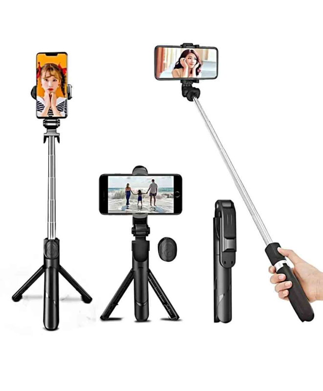 Q07 Selfie Stick Tripod with Bluetooth Remote সেল্ফি স্টিক লাইট ছাড়া