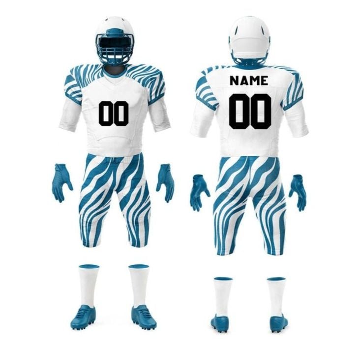 Blue Zebra Football Uniform