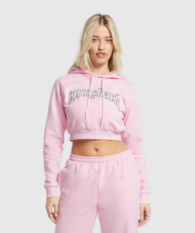 Pink Cropped Hoodie Set
