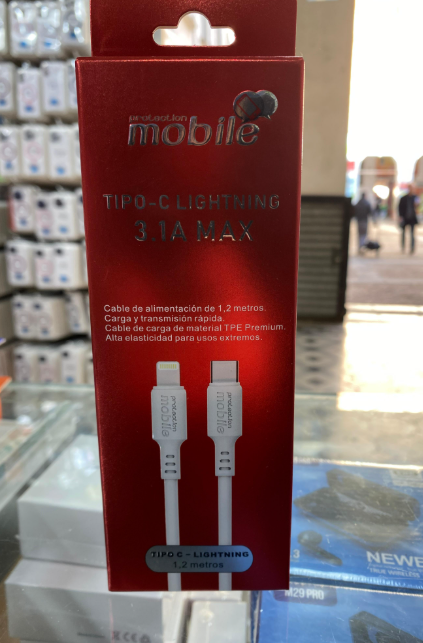 CABLE MOBILE TIPO C A LIGHTNING 3.1A