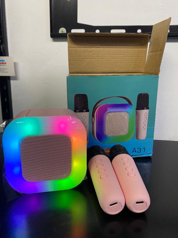 PARLANTE KARAOKE A31 CON 2 MICROFONOS