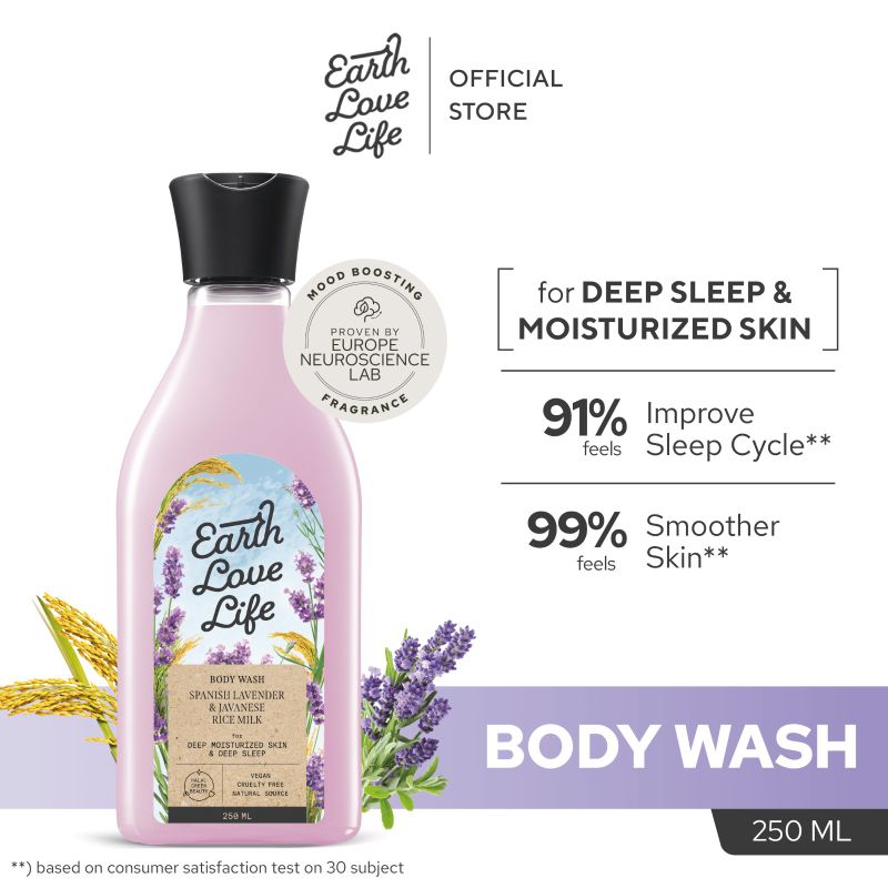 Earth Love Life Spanish Lavender & Javanese Rice Milk Body Wash 250 ml (Pre-Order)