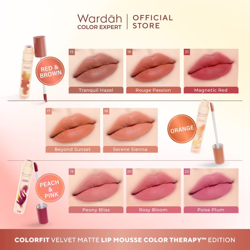 Wardah Colorfit Velvet Matte Lip Mousse Color Therapy 4 g (Pre-Order)