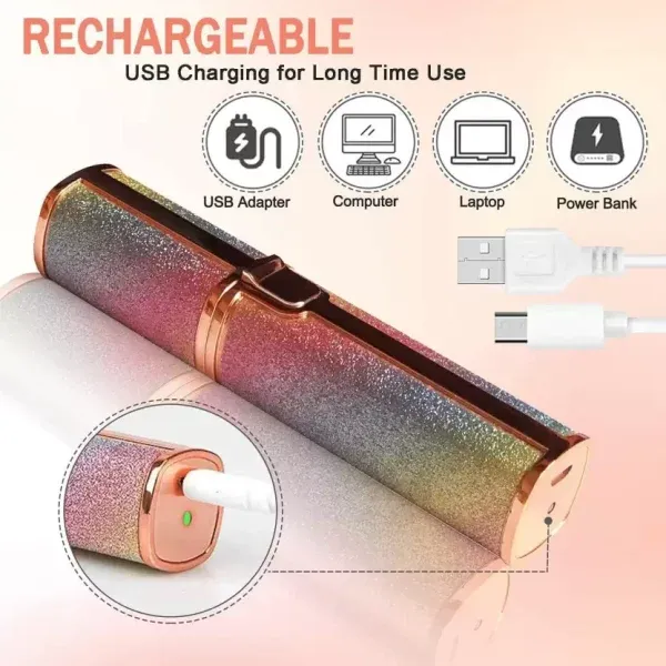 Flawless 2-in-1 Eyebrow Trimmer | Rechargeable Hair Remover with USB Charging Cable and Cleaning Brush