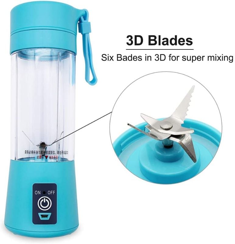 Electric Blender Mini Portable Juicer 380ml Usb Rechargeable
