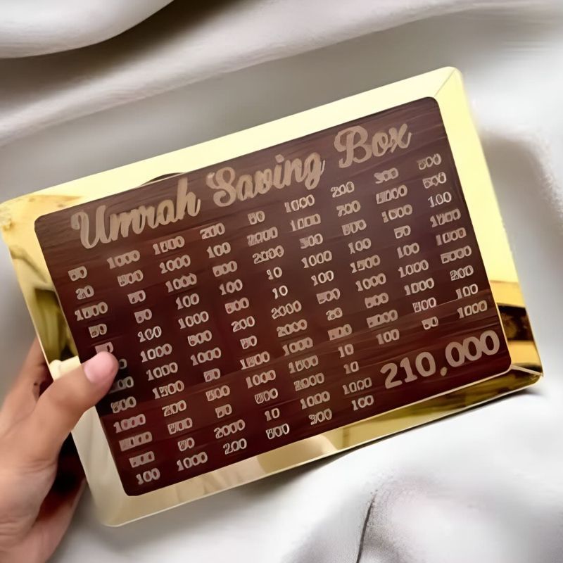 Umrah Saving Box – Premium Wooden | Save PKR 210,000 in 280 Days