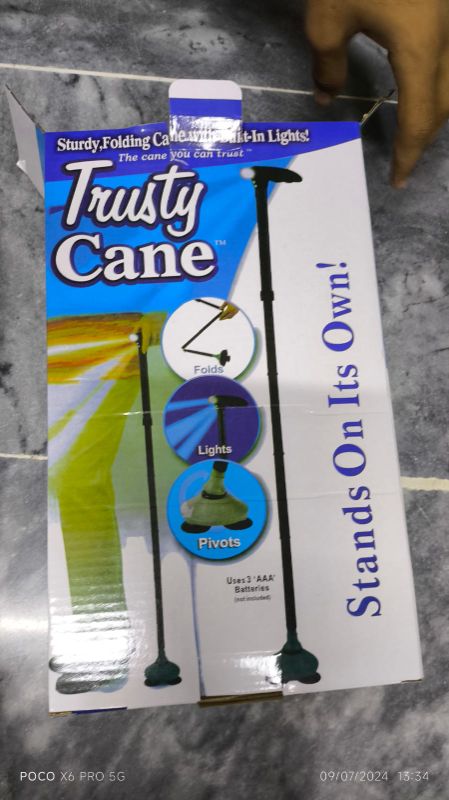 Portable Folding Walking Stick with Led Light & Aluminium Handle For Adults or old Peoples Black