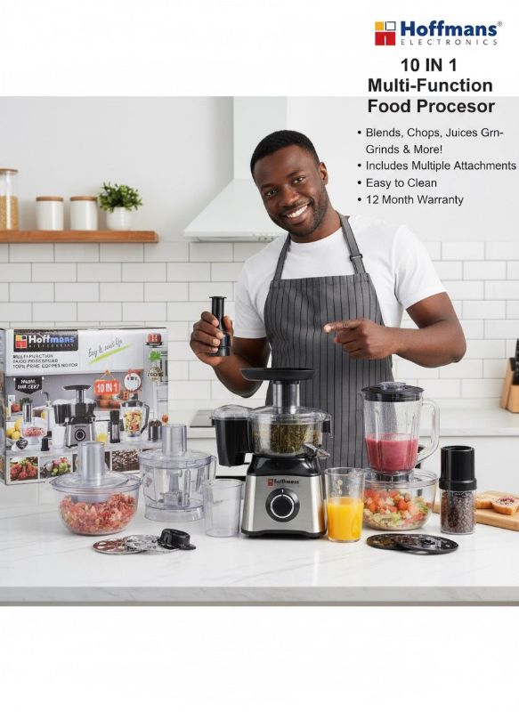 Hoffmans 10 IN 1 Multi-Function Food Processor with Multiple Attachments